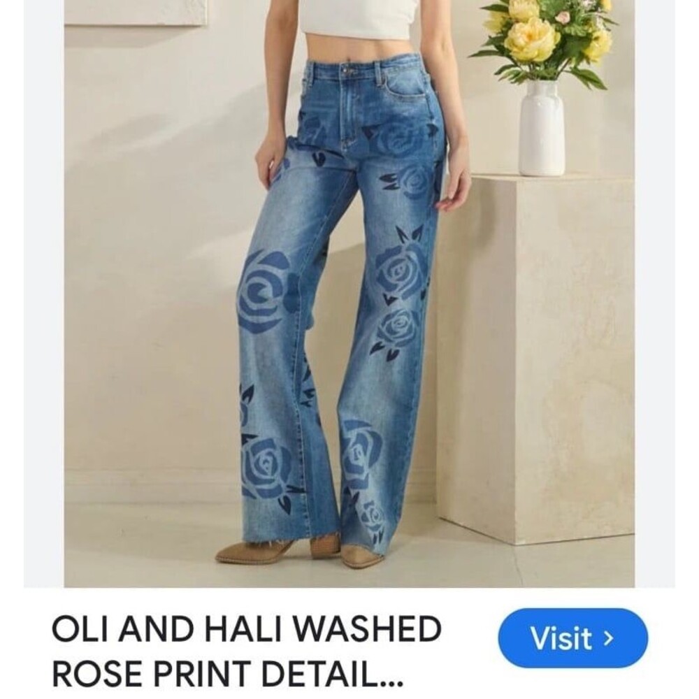 OLI & HALI jeans OH! jeans Oli and Hali OLI HALI jeans floral OLI&hali 8/10 MED - Picture 5 of 12